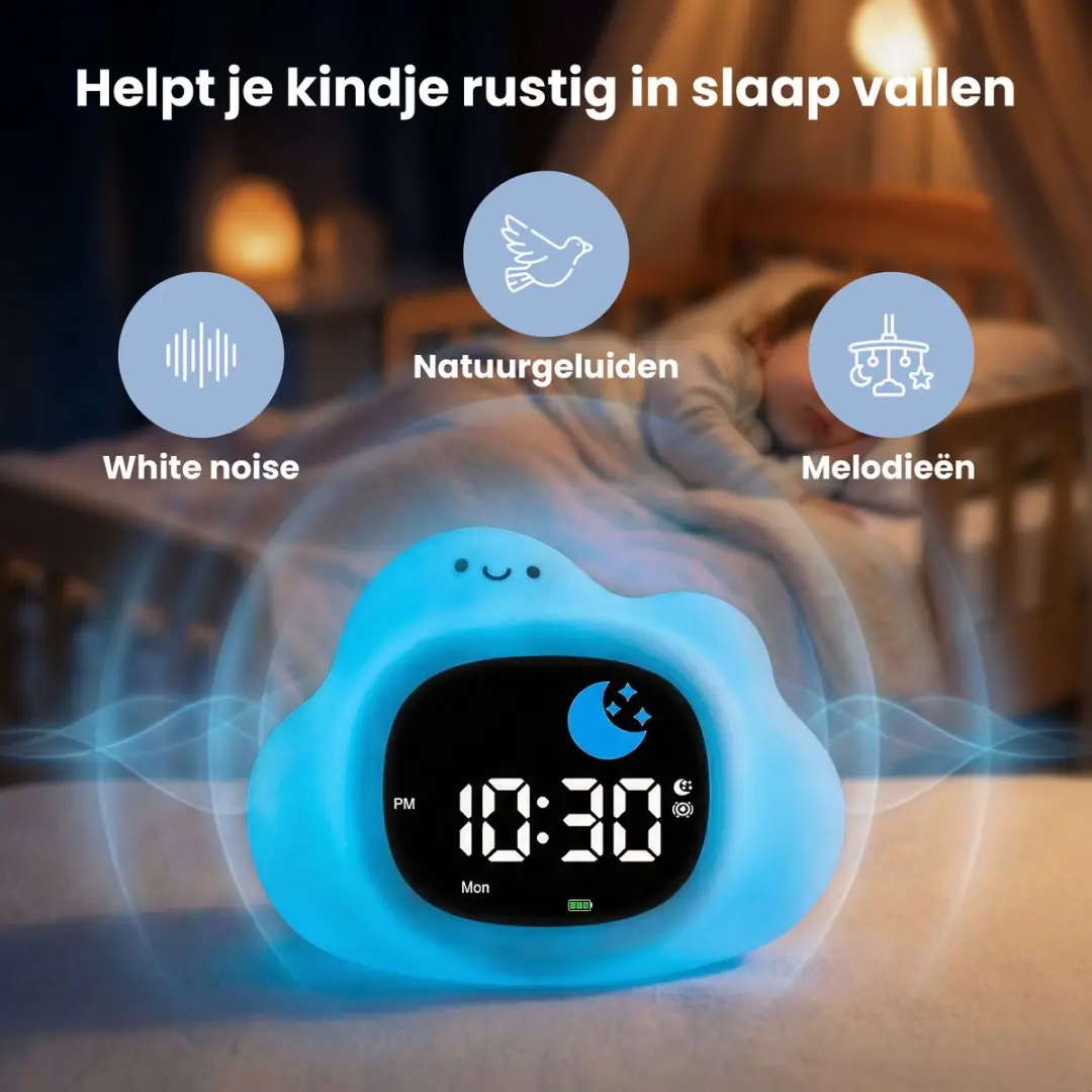 Dutsi Slaaptrainer Wolkje Kinderwekker - Nachtlampje Multicolor
