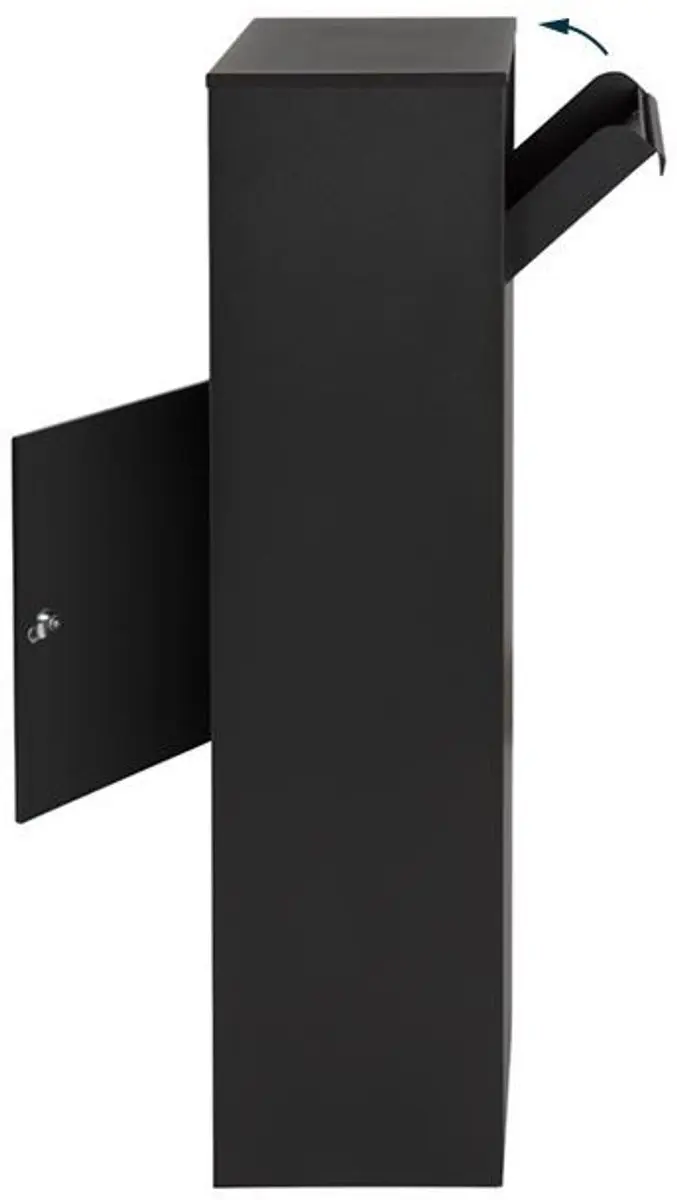 Famiflora Pakketbrievenbus BOX met sleutelslot - 105x39x27cm - Mat zwart