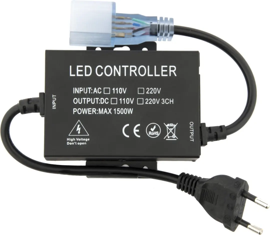 Groenovatie LED Neon Flex RGB Aansluitstekker - Met Afstandsbediening - Zwart