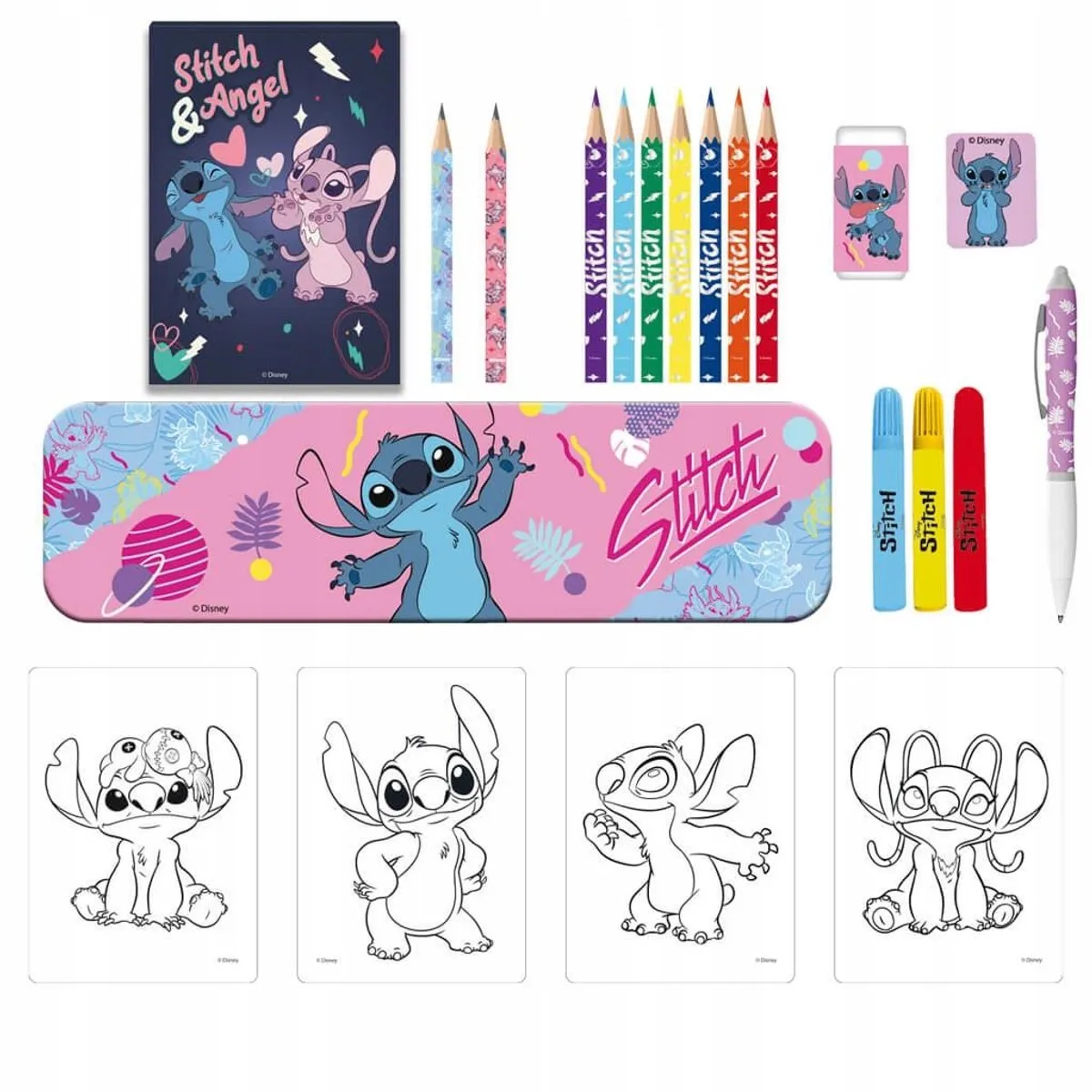 Disney Stitch Pen set Schoolspullen - 25 Stuks