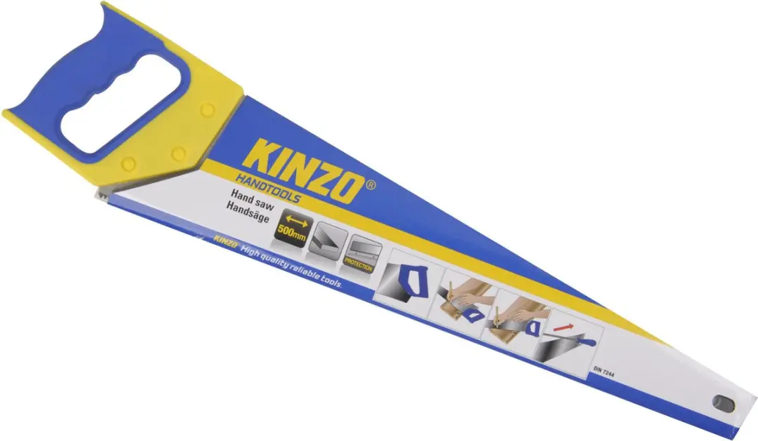 Kinzo Handzaag 500mm - Geel/Blauw - afbeelding 3 van 5