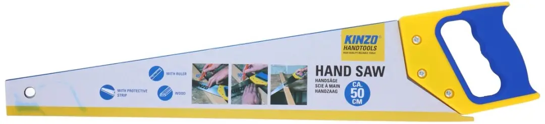 Kinzo Handzaag 500mm - Geel/Blauw - afbeelding 4 van 5