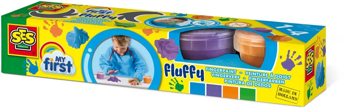 SES Creative My First Fluffy Vingerverf 480ml - 4 Kleuren