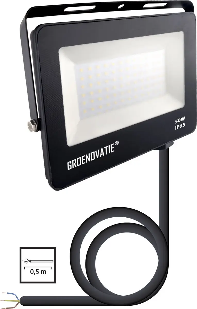 Groenovatie LED Breedstraler 50W IP65 - Zwart
