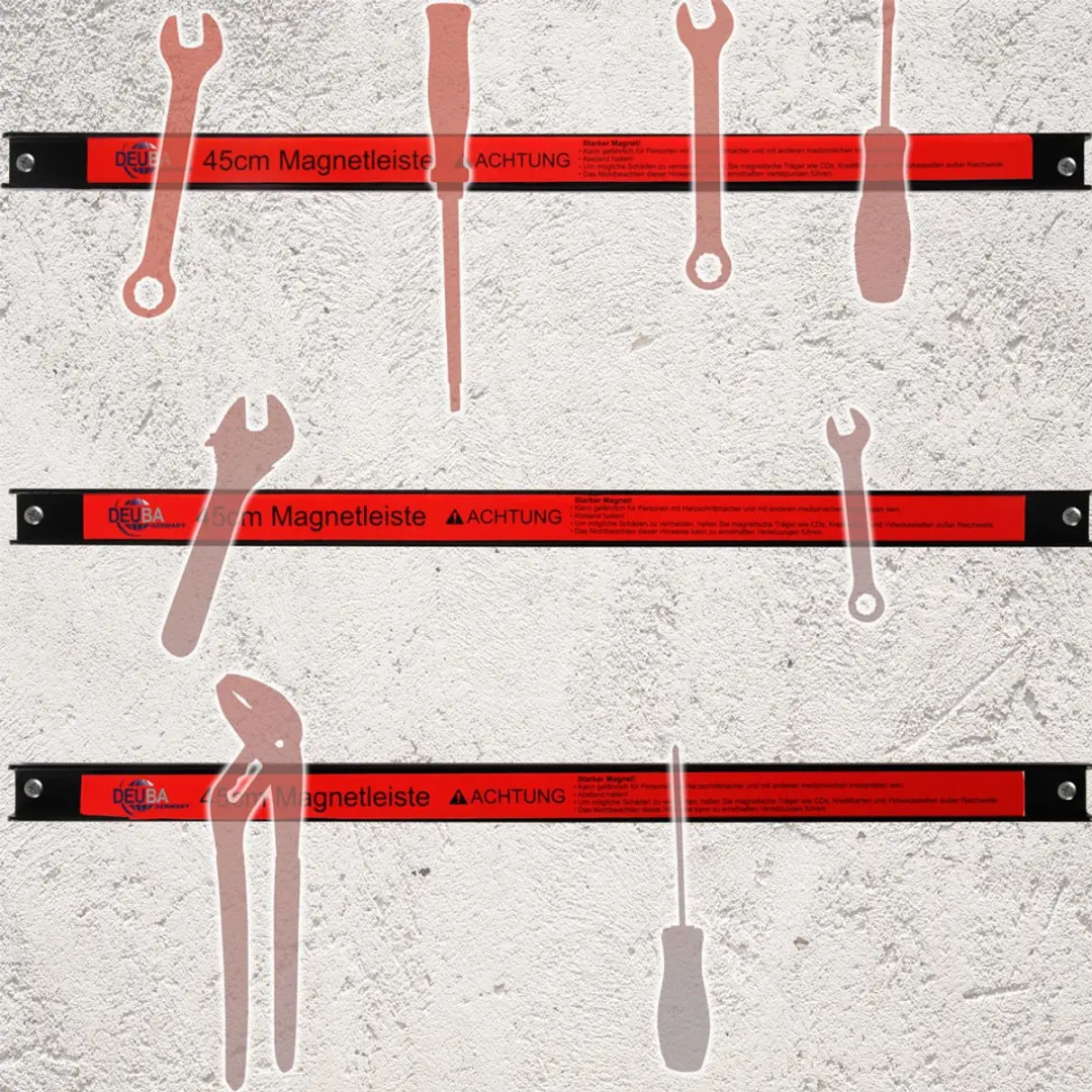 Deuba Magnetische Gereedschaphouder 3x45cm - 23kg - Rood