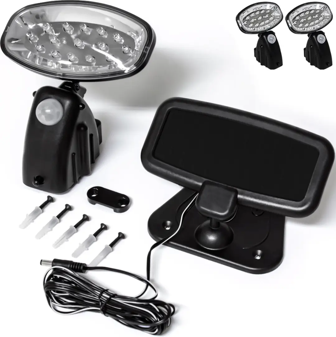 Deuba LED Zonne-Buitenlamp 2 Stuks - Bewegingssensor - Zwart - afbeelding 6 van 6