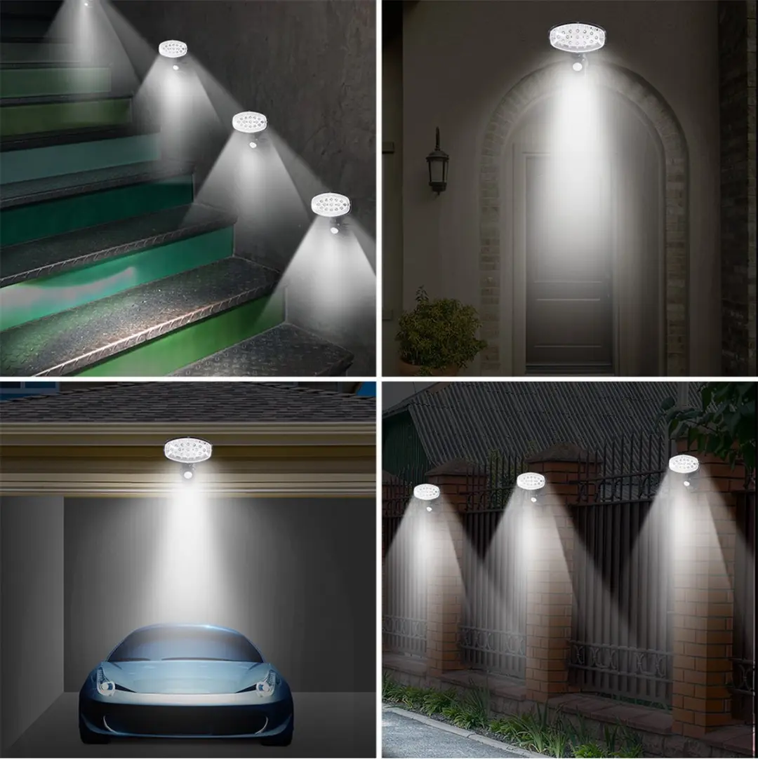 Deuba LED Zonne-Buitenlamp 2 Stuks - Bewegingssensor - Zwart