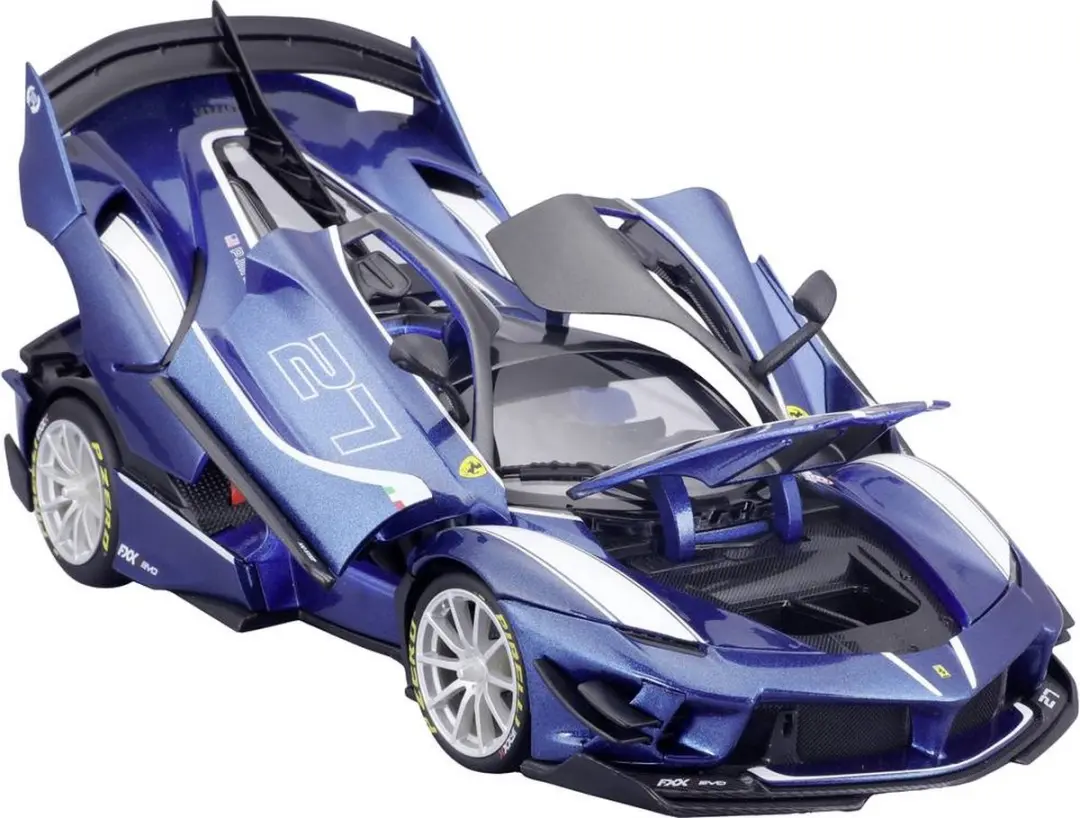 Bburago Ferrari R&P FXX-K EVO 1:18 Auto - Blauw - afbeelding 3 van 4