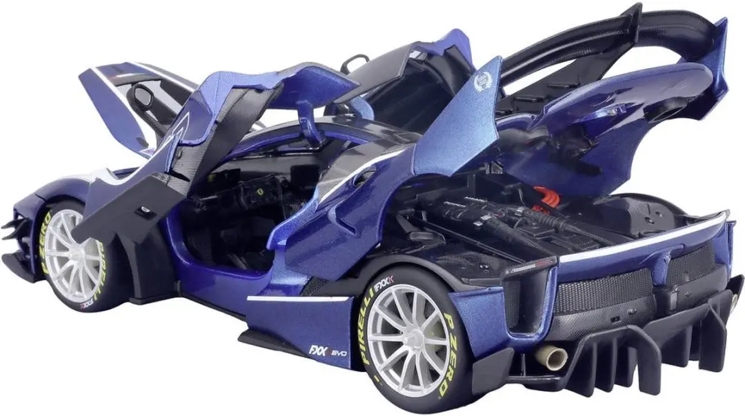 Bburago Ferrari R&P FXX-K EVO 1:18 Auto - Blauw - afbeelding 2 van 4