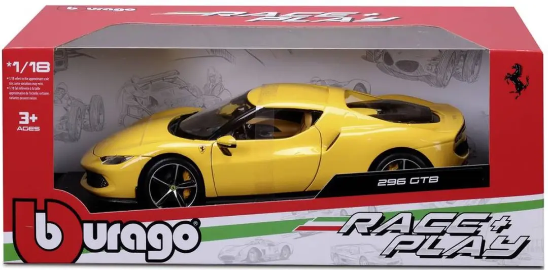 Bburago Ferrari 296 GTB 1:18 Auto - afbeelding 3 van 6