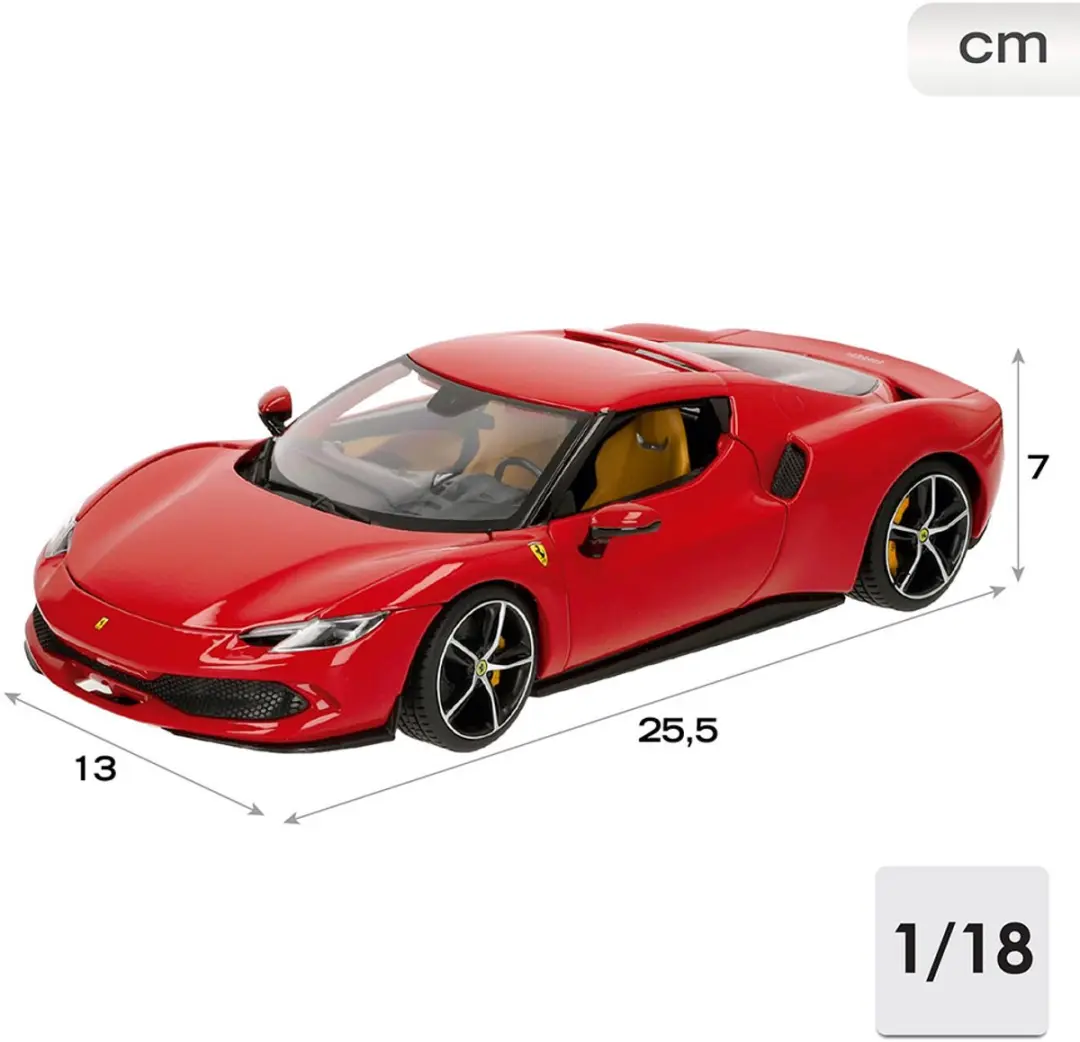 Bburago Ferrari 296 GTB 1:18 Auto - afbeelding 6 van 6