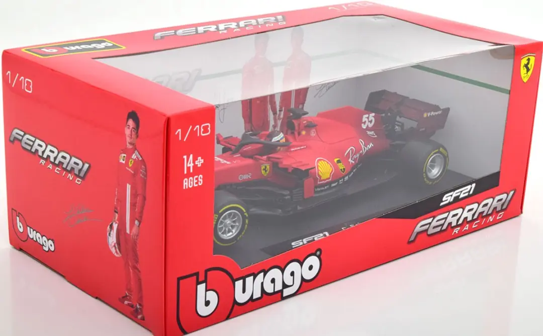 Bburago Ferrari Racing F1 2021 1:18 Auto - afbeelding 5 van 6