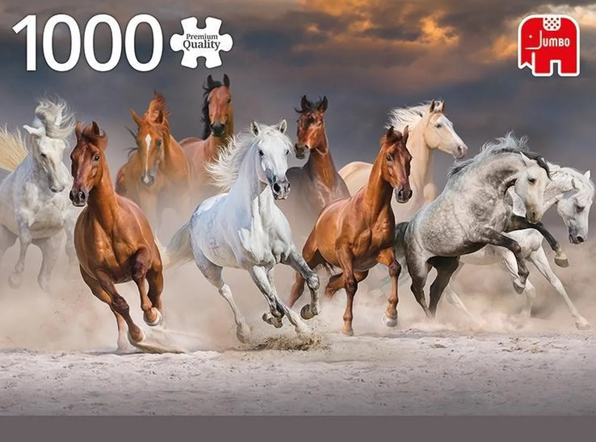 Jumbo Desert Horses Legpuzzel 1000 Stuks - Multicolor