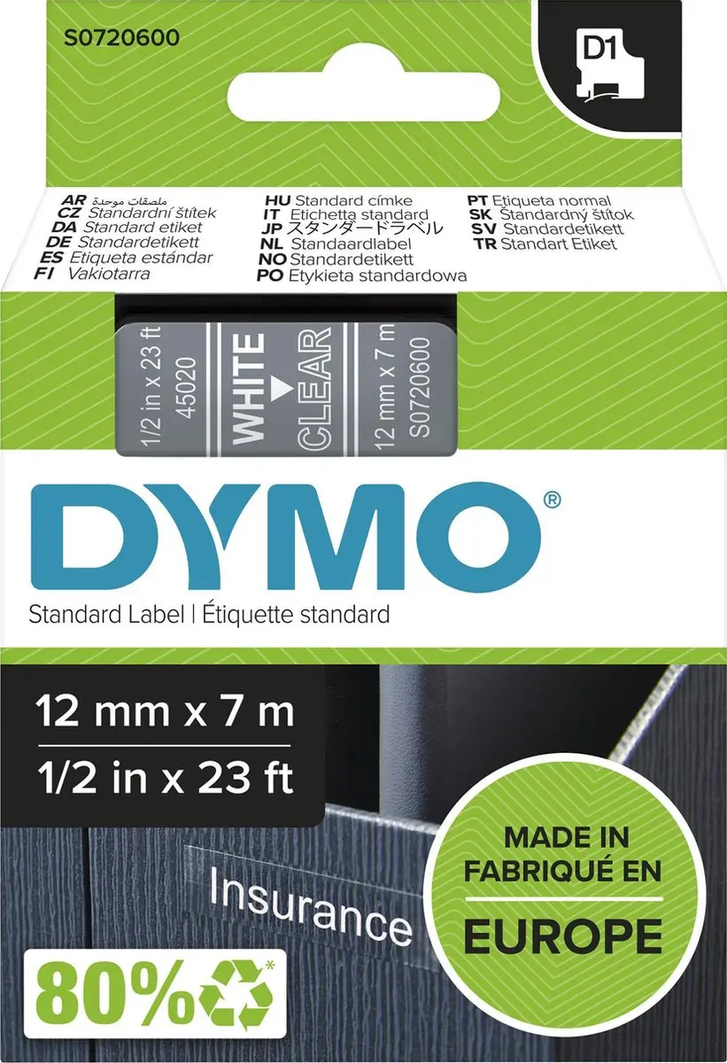 DYMO D1 S0720600 Zelfklevende Etiketten