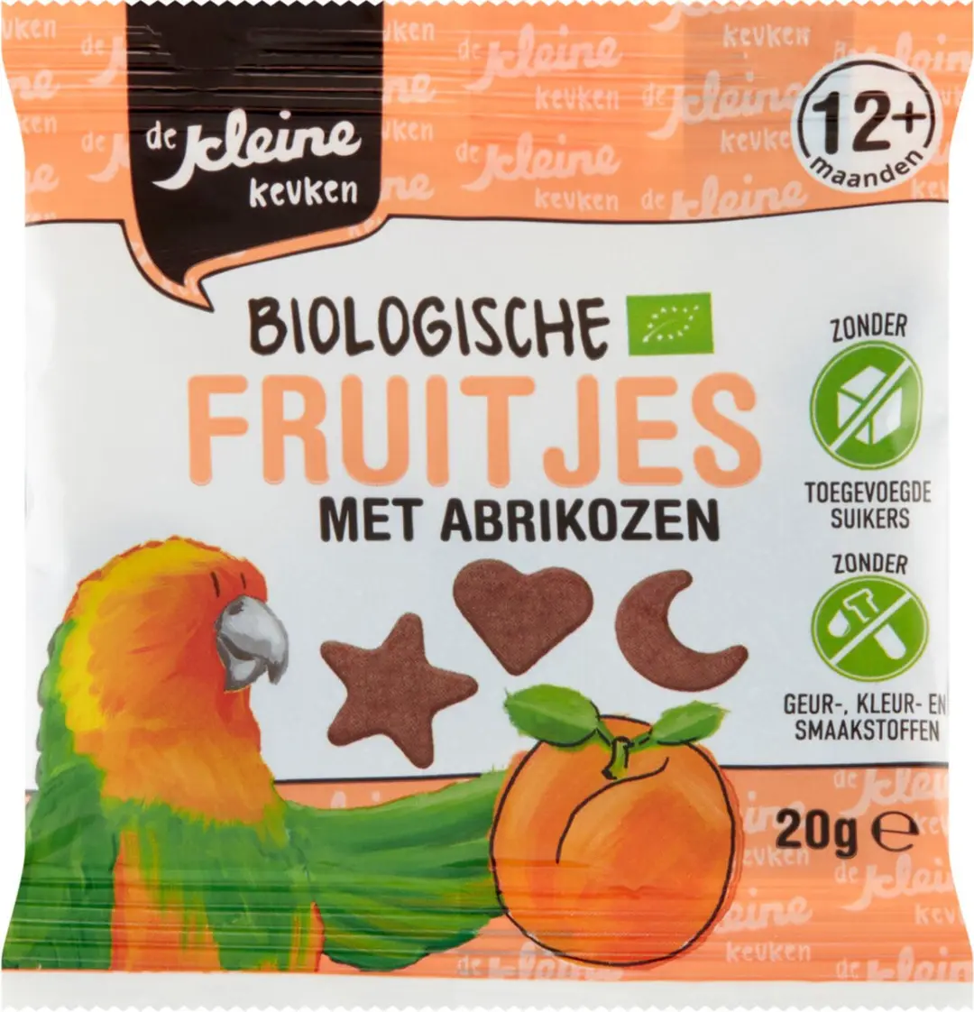De Kleine Keuken Bio Fruitjes Abrikozen 24x20g