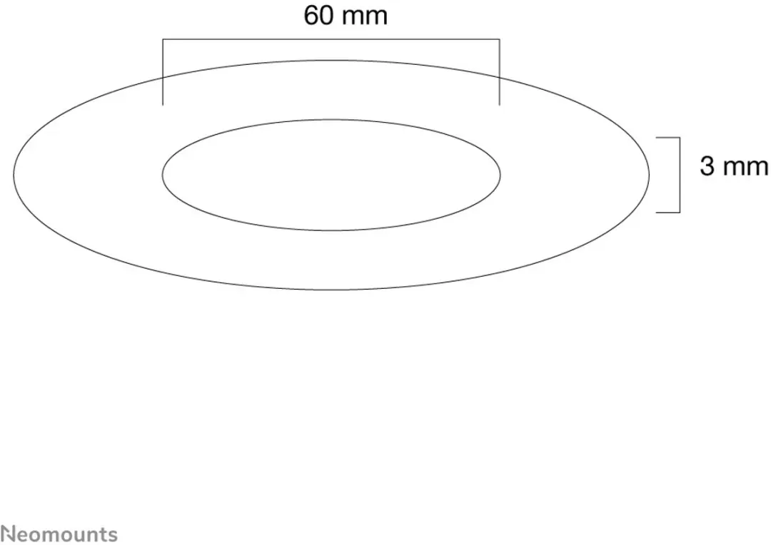 Neomounts FPMA-CRS6 Afdekrozet 60mm - Zilver