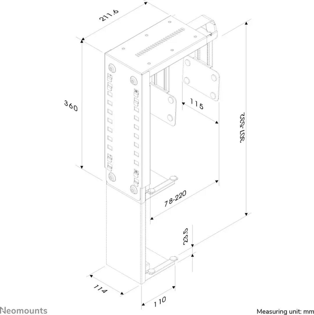 Neomounts CPU-D100SILVER PC Steun - Zilver - afbeelding 5 van 6