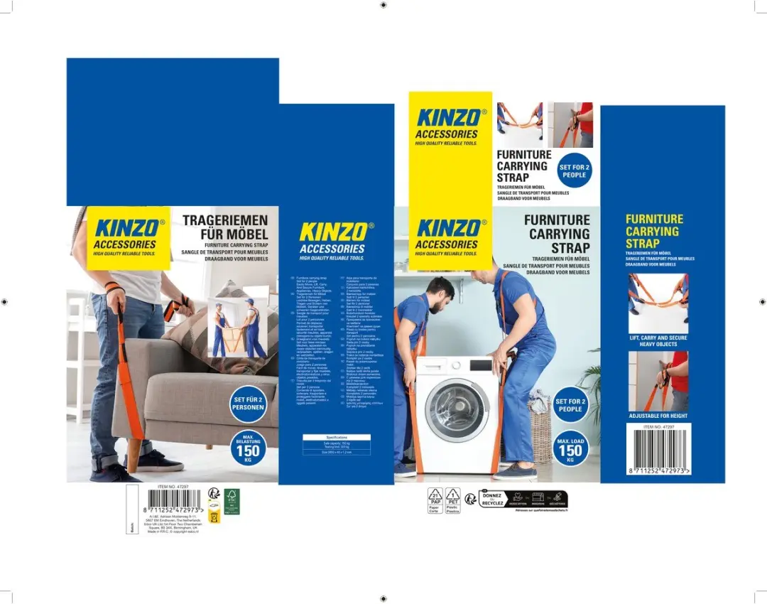 Kinzo Meubelbanden 150kg - 2 Stuks - Oranje - afbeelding 6 van 6
