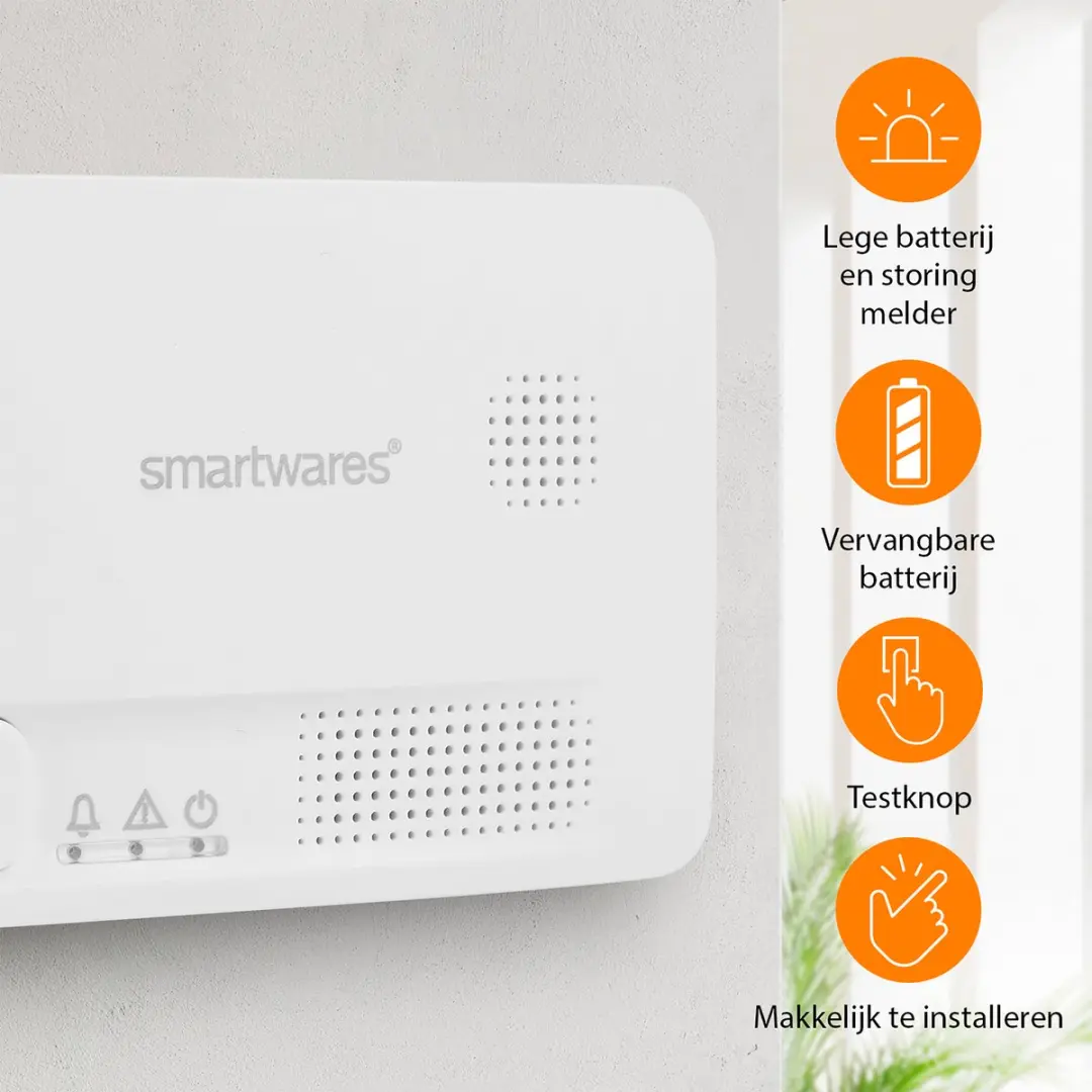 Smartwares FGA-13051 Koolmonoxidemelder - 10 Jaar Sensor - Wit
