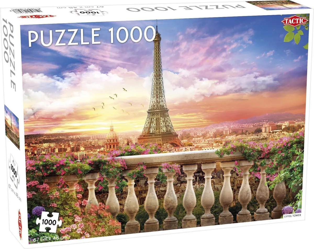 Tactic Puzzel Around the World Eiffel Tower - 1000 Stuks - Multicolor