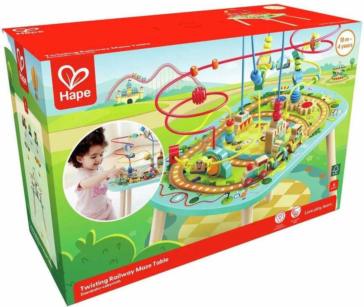 Hape Houten Treinbaan Tafel Multicolor