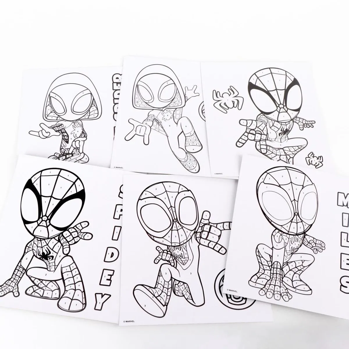 Disney Spidey Verf op Nummer Set - 6 Afbeeldingen