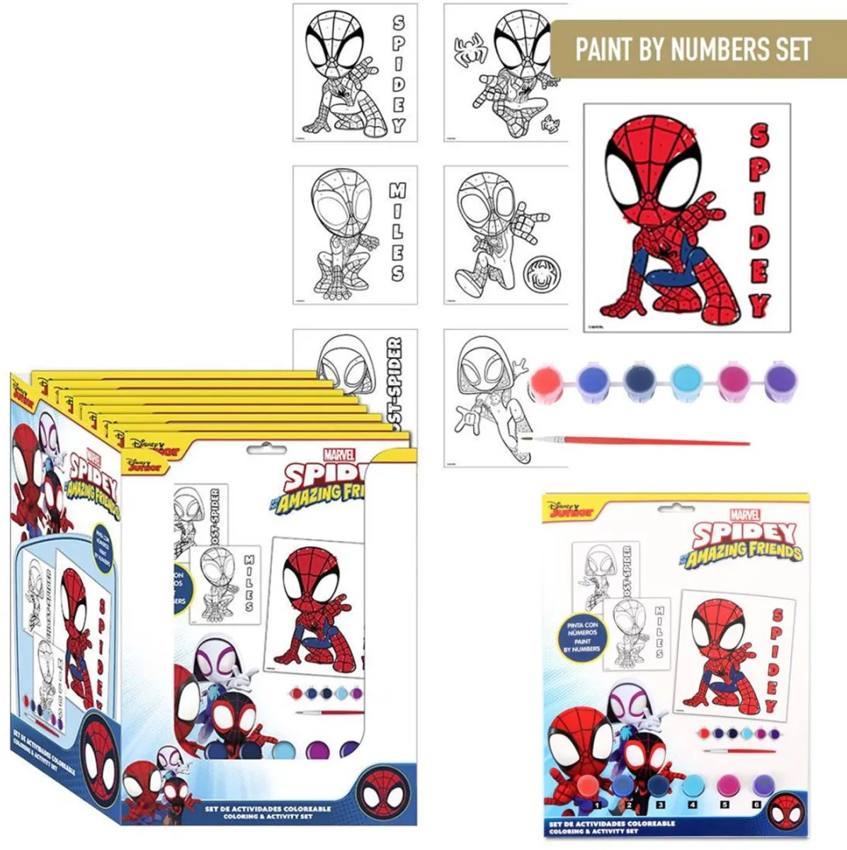 Disney Spidey Verf op Nummer Set - 6 Afbeeldingen