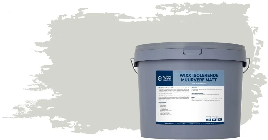 Wixx Isolerende Muurverf Matt 5L - RAL 9002 Grijswit