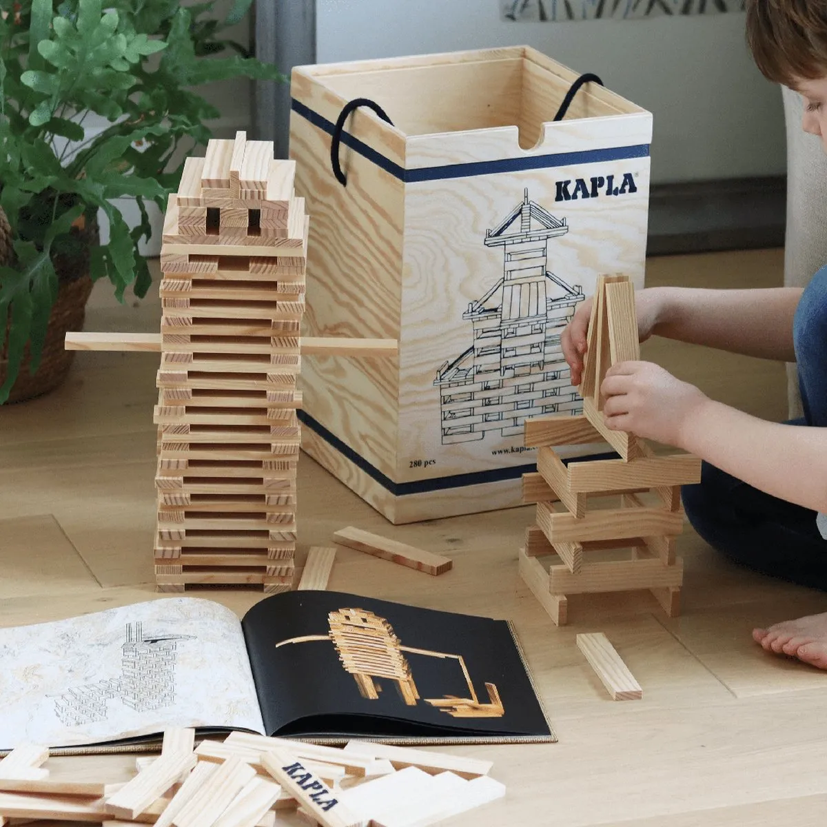 KAPLA Blank Constructiespeelgoed 280 Stuks - Voorbeeldboek