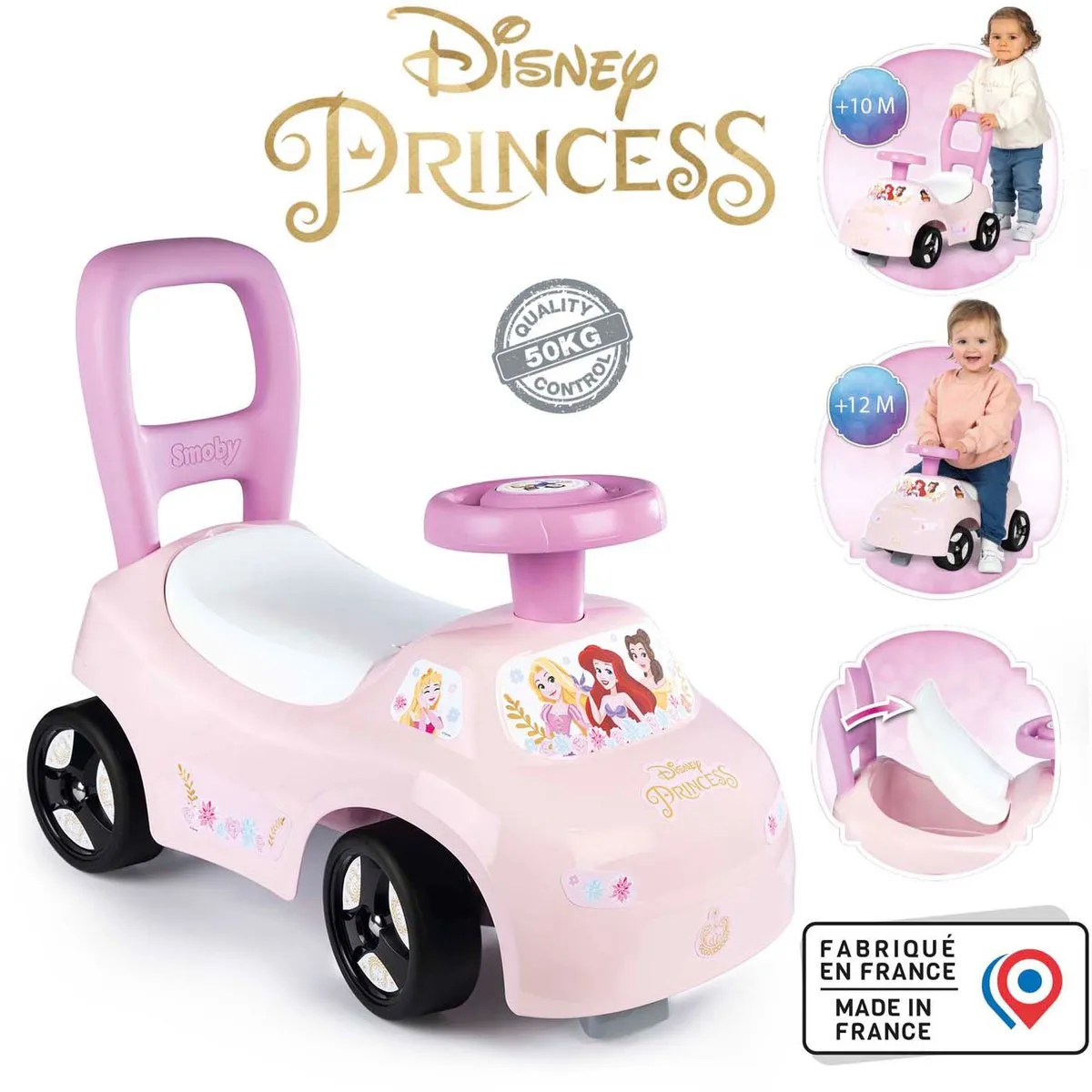 Smoby Disney Princess 2-in-1 Kinderautodrager 720549 - Roze