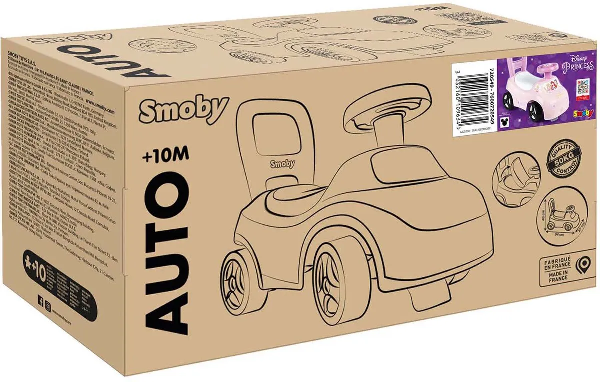 Smoby Disney Princess 2-in-1 Kinderautodrager 720549 - Roze