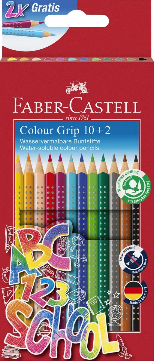 Faber-Castell Grip Kleurpotloden 12 Stuks