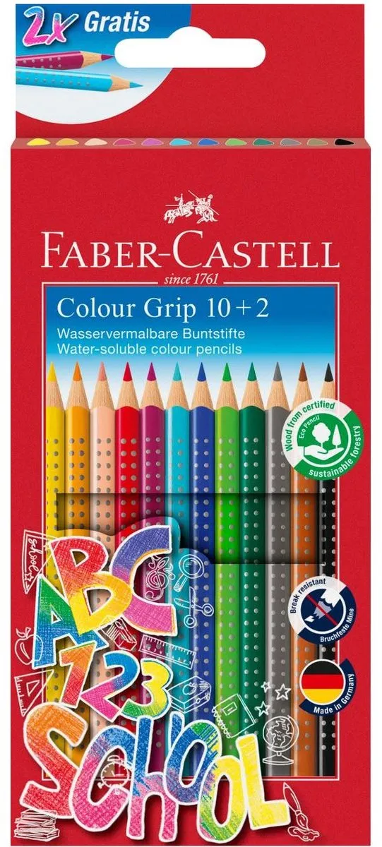 Faber-Castell Grip Kleurpotloden 12 Stuks - FC-201585 - afbeelding 6 van 6