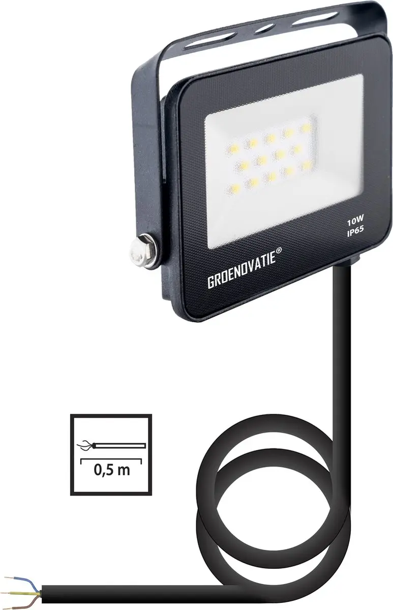 Groenovatie LED Breedstraler 10W IP65 - Zwart