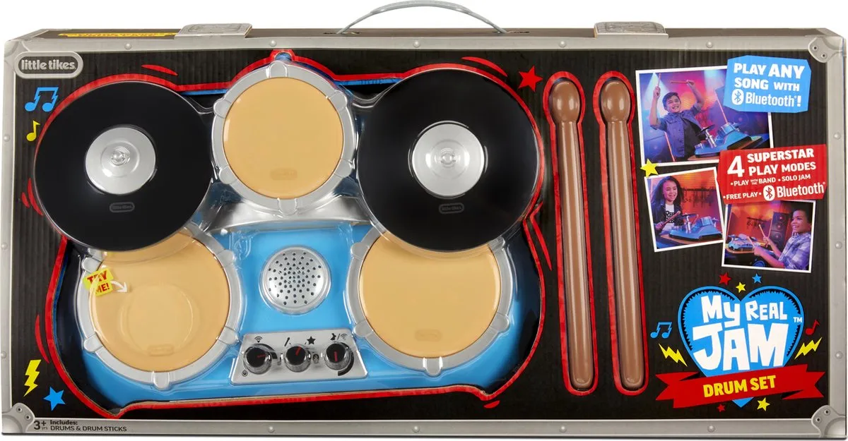 Little Tikes My Jam Drums Drumstel - Blauw/Zwart/Beige