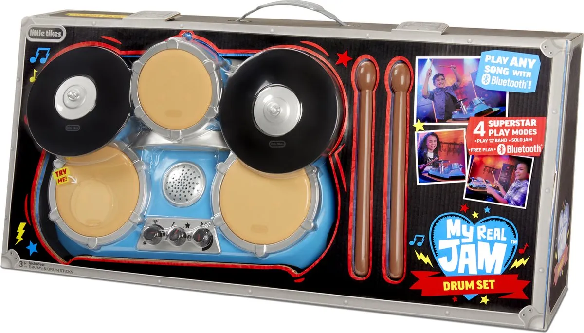 Little Tikes My Jam Drums Drumstel - Blauw/Zwart/Beige