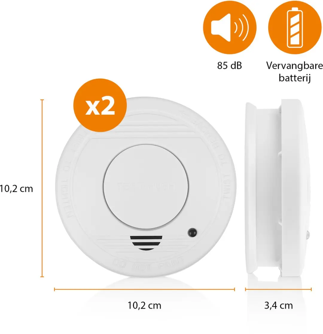 Smartwares Rookmelder 10.048.28 - 2 Stuks - 85dB - Wit - afbeelding 6 van 6