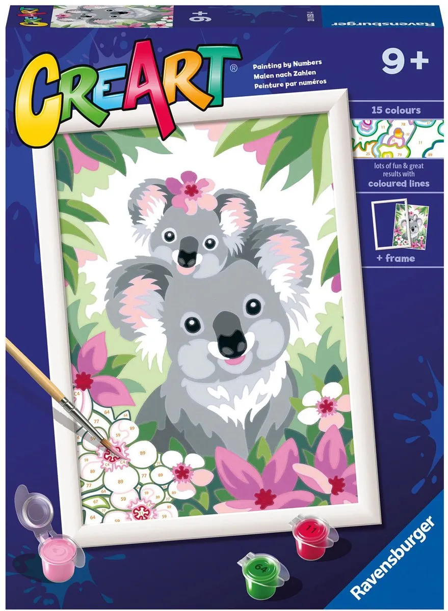 Ravensburger CreArt Koala Cuties Schilderen op nummer - Multicolor