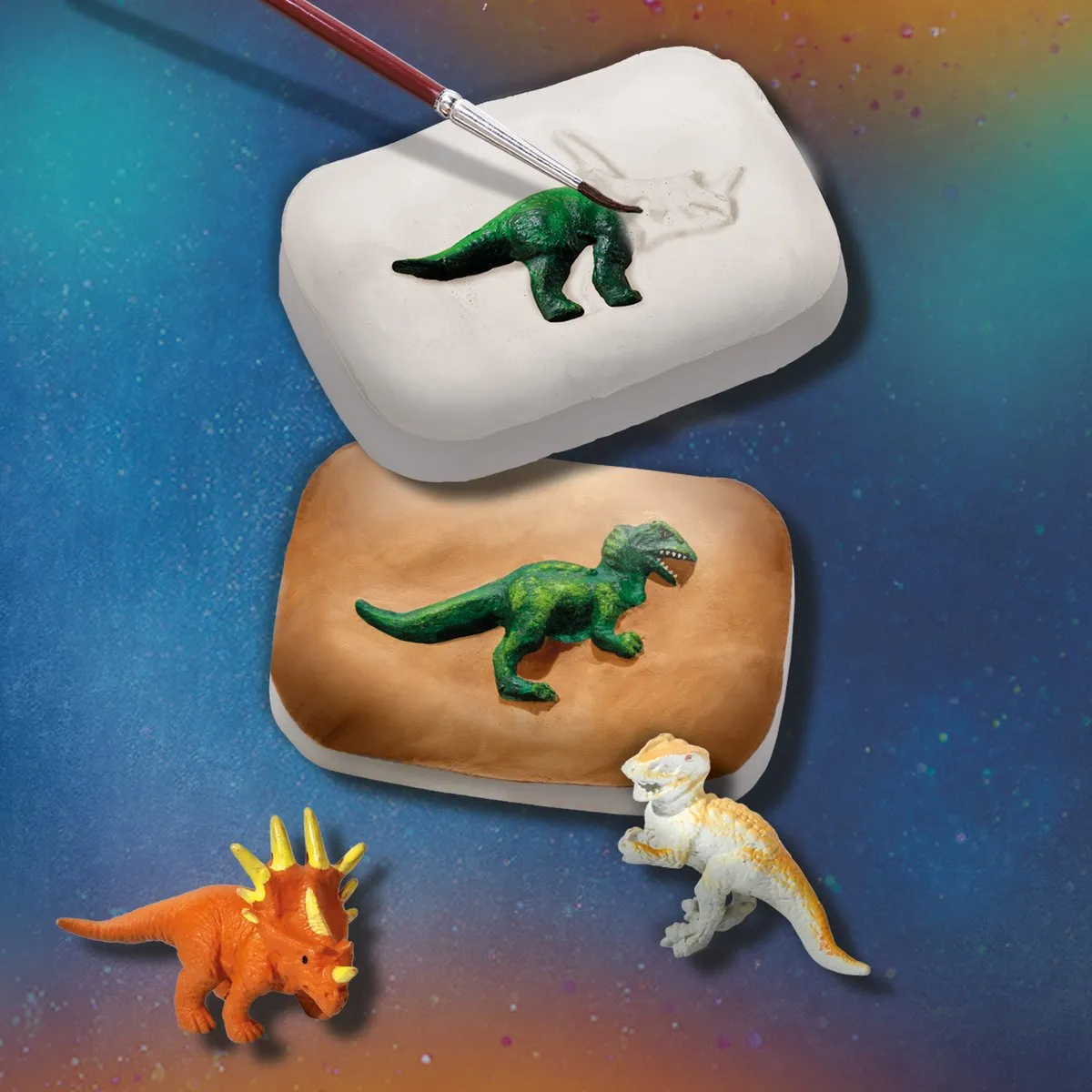SES Creative Explore Dino Fossielen Maakset - 4 Dino's, Gips & Verf