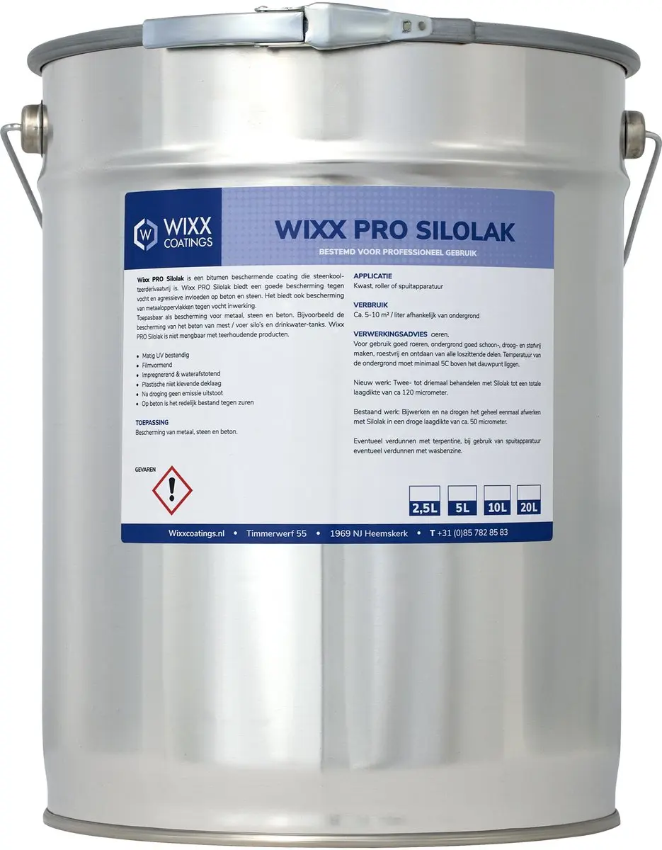 Wixx PRO Silolak Zwart 10L