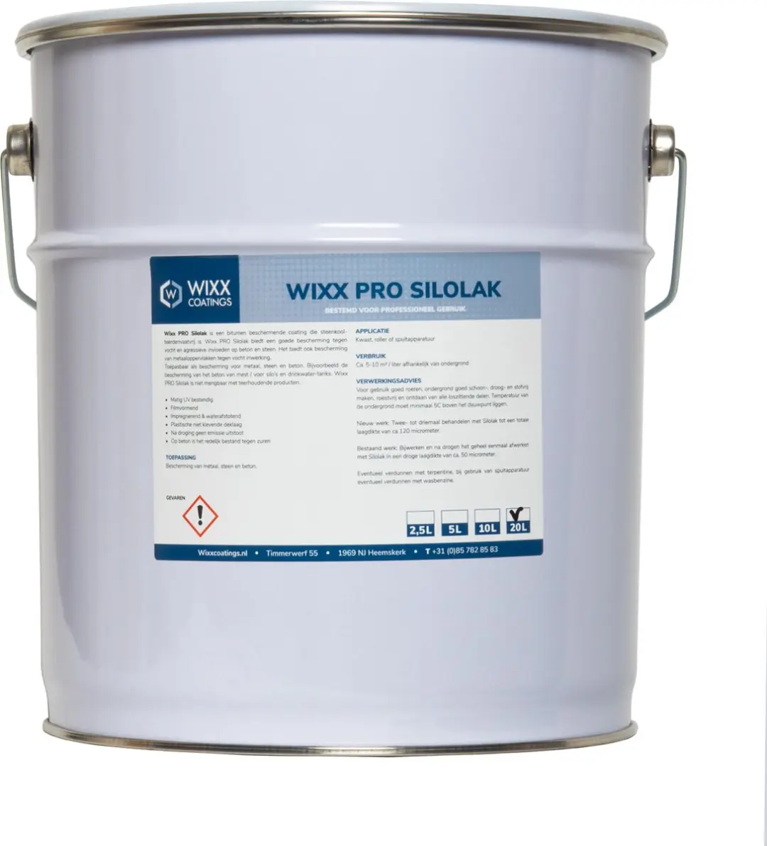 Wixx PRO Silolak Zwart 10L