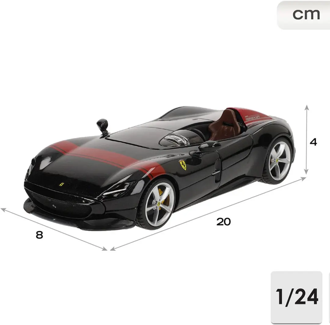 Bburago Ferrari Monza SP1 1:20 Auto - Zwart/Rood - afbeelding 2 van 6