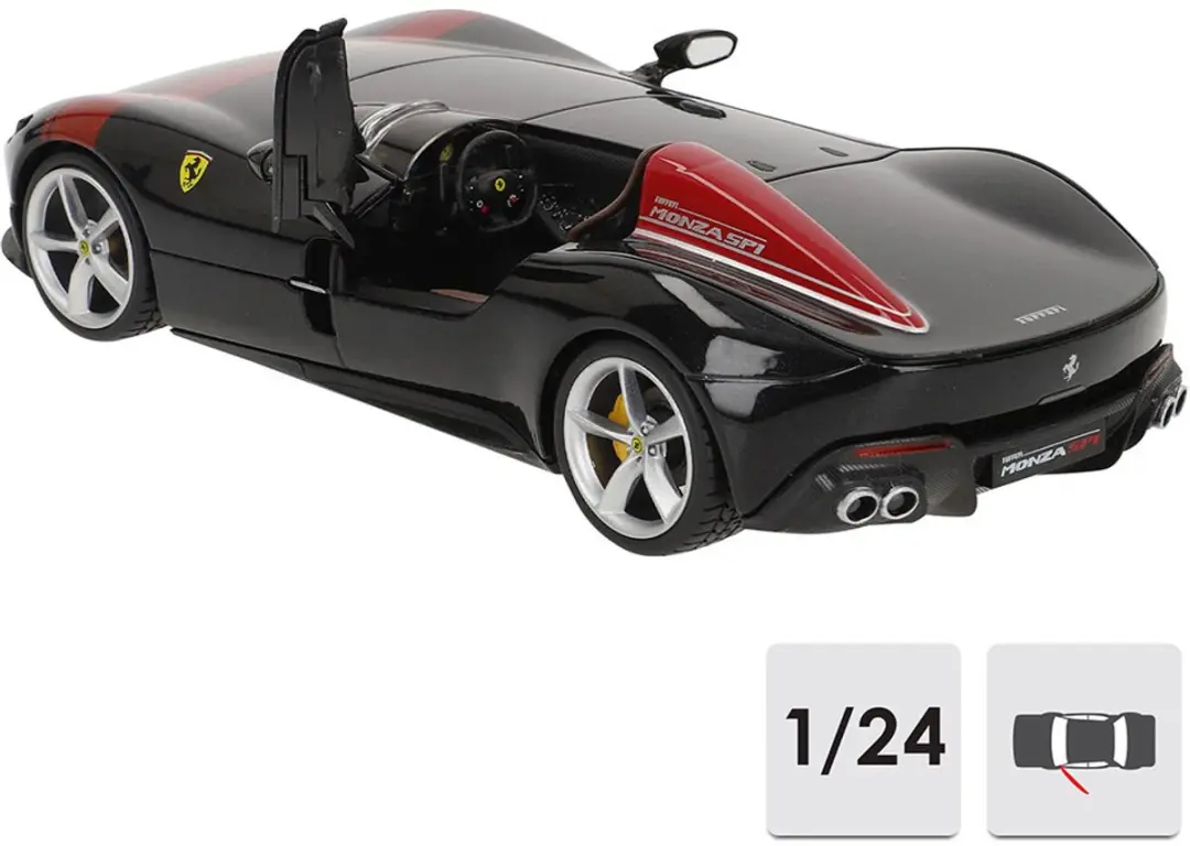 Bburago Ferrari Monza SP1 1:20 Auto - Zwart/Rood - afbeelding 3 van 6
