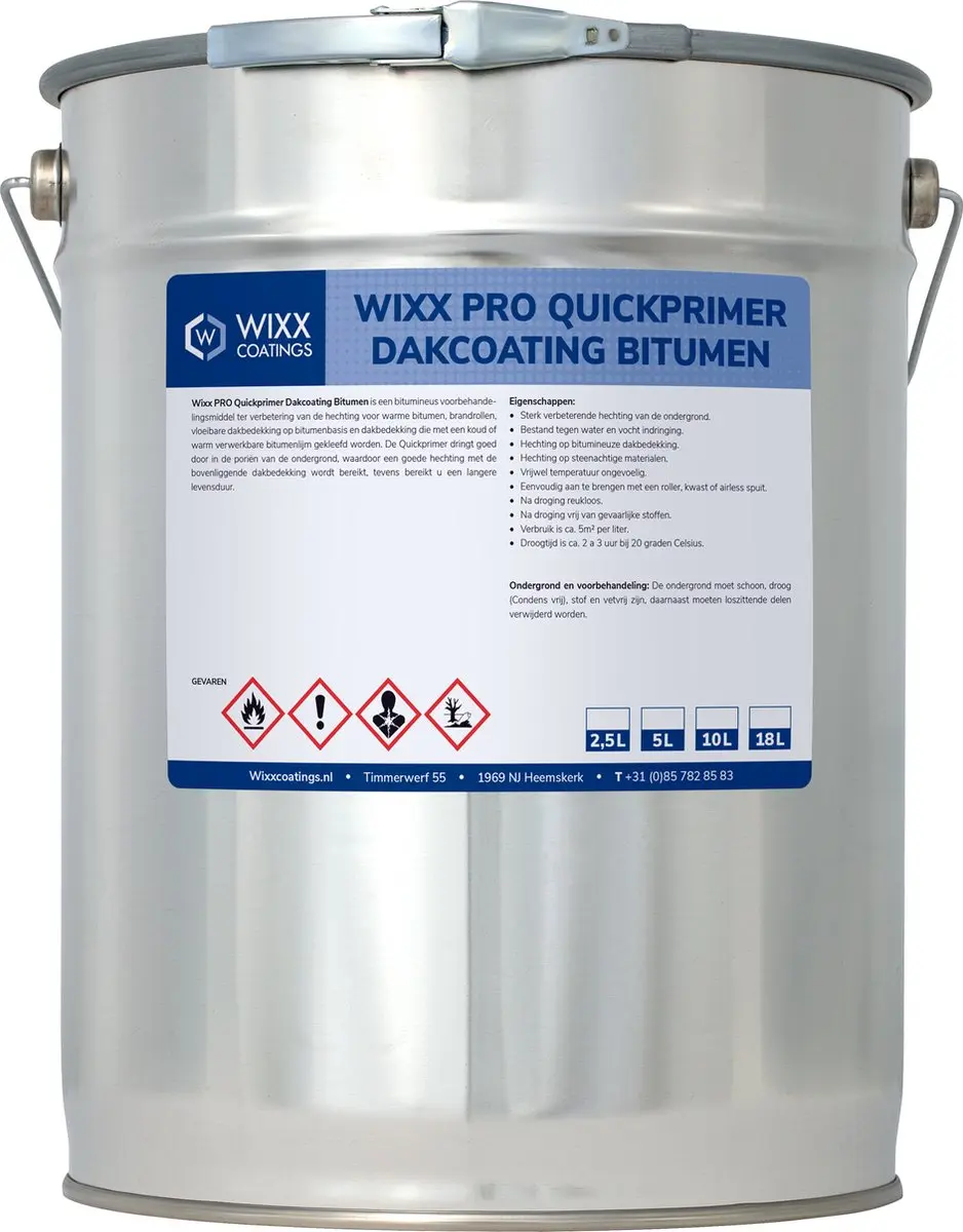 Wixx PRO Quickprimer Dakcoating Bitumen 18L