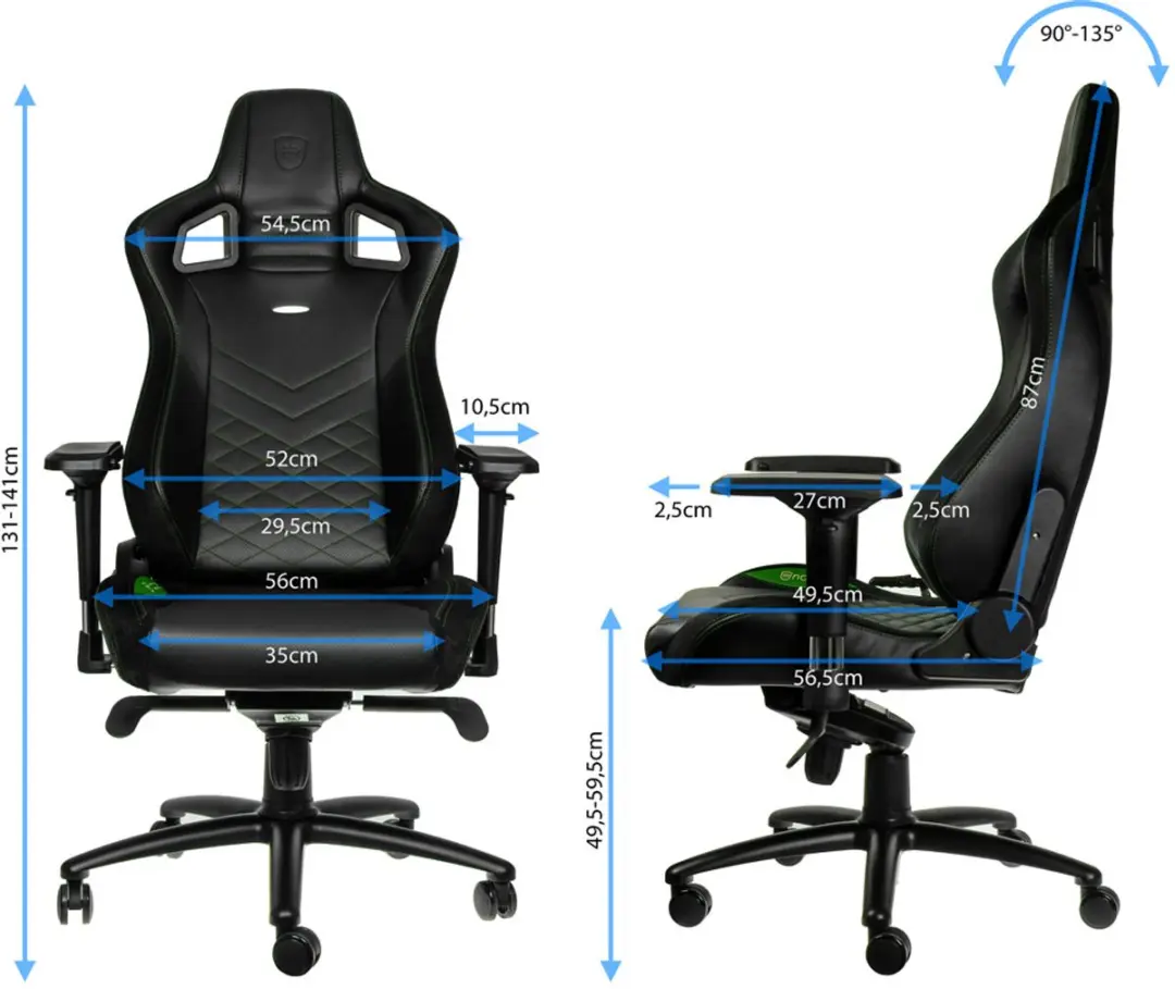 Noblechairs EPIC Series NBL-PU-GRN-002 Gaming Stoel - Zwart/Green