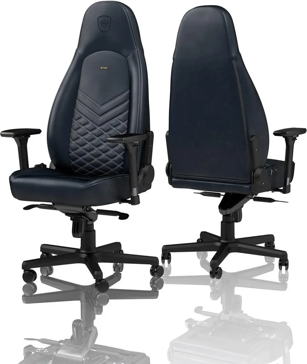 Noblechairs Icon Real Leather Gamestoel NBL-ICN-RL-MBG - Blauw/Grijs