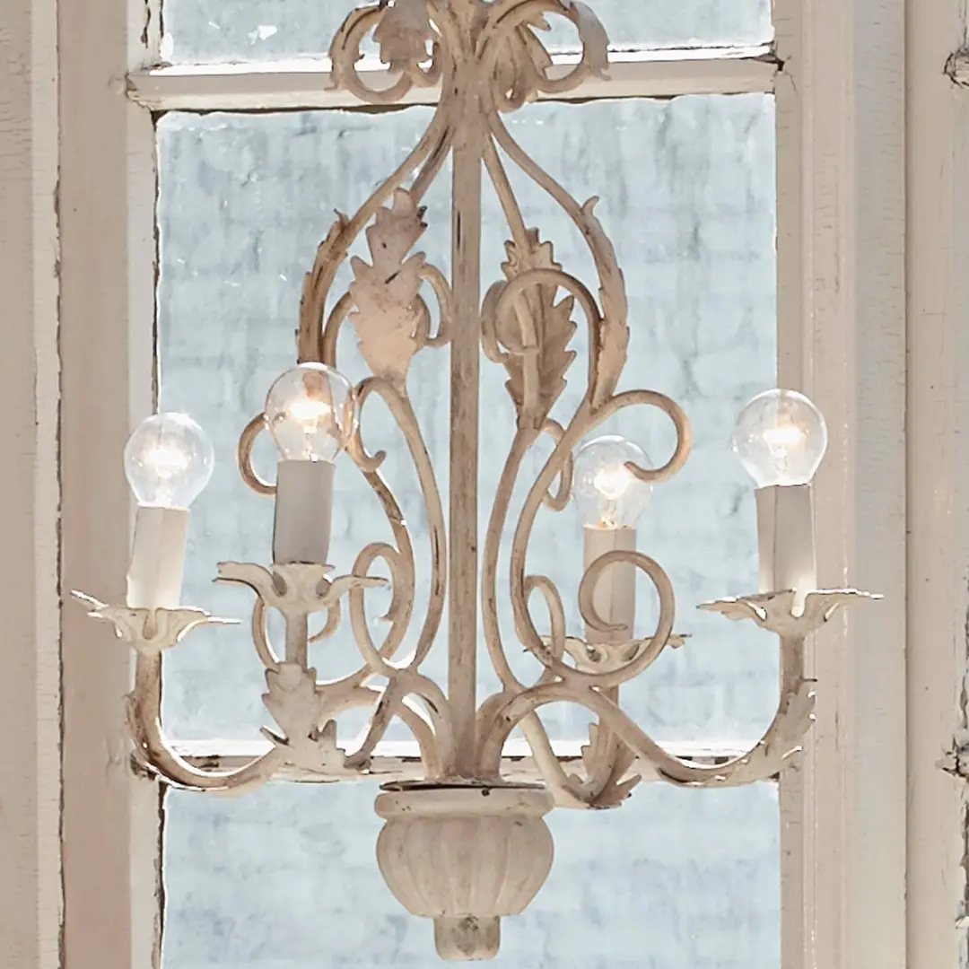 Loberon Assenay Kroonluchter - 45cm - Crème - afbeelding 5 van 6