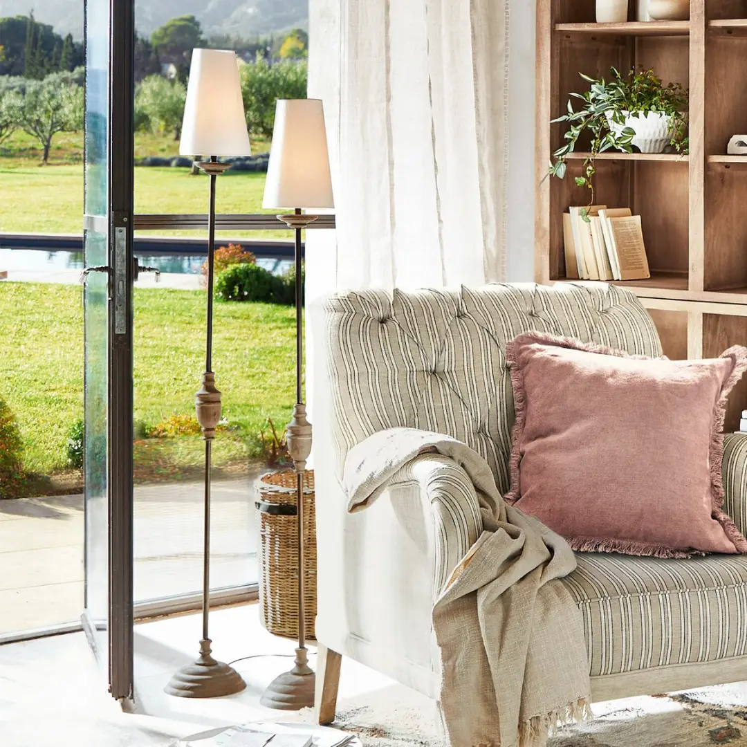 Loberon Abigail Staande Lamp - 2 Stuks - Beige/Bruin - afbeelding 5 van 6