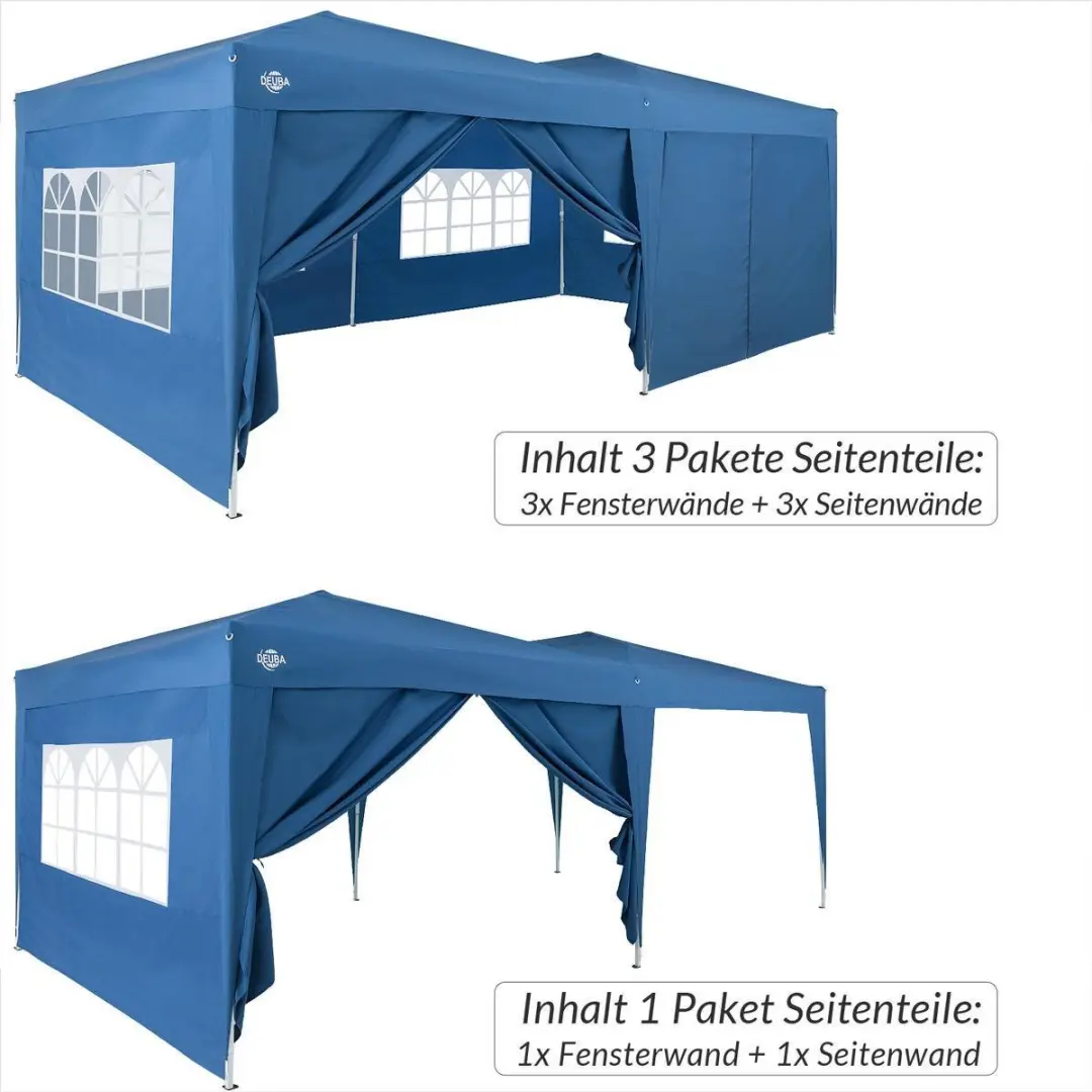 Deuba Parytent Zijwand 300x200cm - 2 Stuks - Blauw