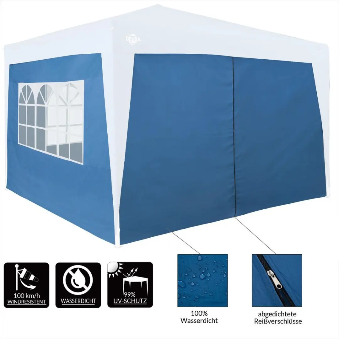 Deuba Parytent Zijwand 300x200cm - 2 Stuks - Blauw